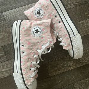 Converse Kids Pink and White Floral Sneakers